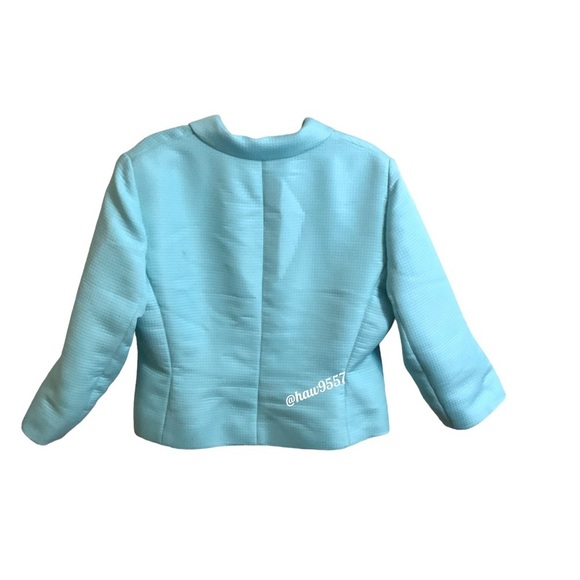 Louben II Canada Light Blue/Turquoise Zip Up Work Dress Up Blazer - Size 16 - Picture 5 of 10